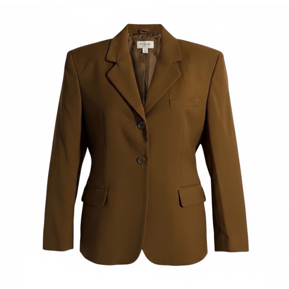 Benetton USA Women's Brown‎ Blazer Jacket Size 11 Career Office Lined Vintage